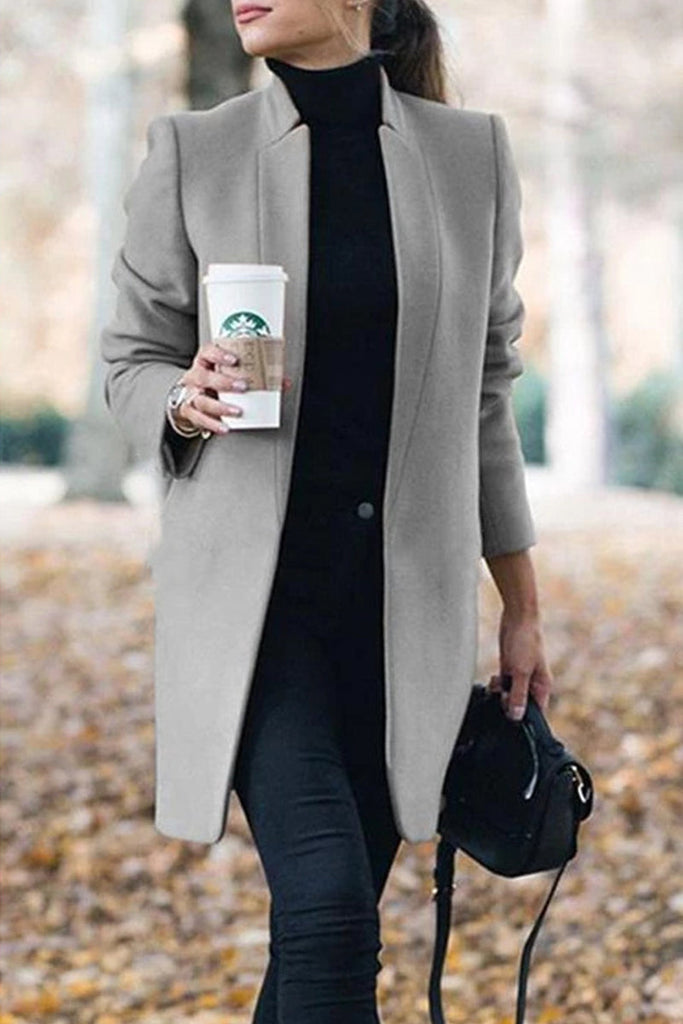 Casual Long Sleeve Regular Sleeve Solid Coats