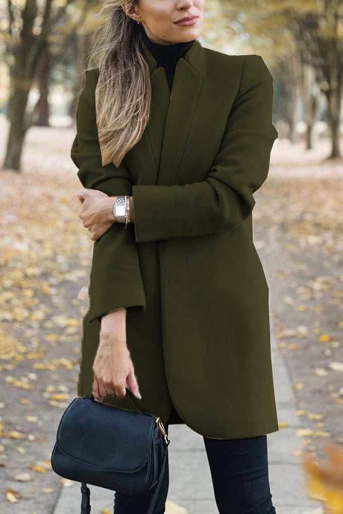 Casual Long Sleeve Regular Sleeve Solid Coats