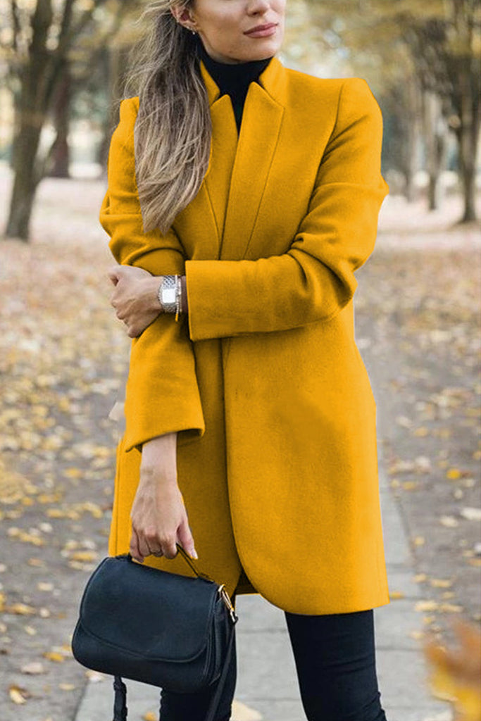 Casual Long Sleeve Regular Sleeve Solid Coats