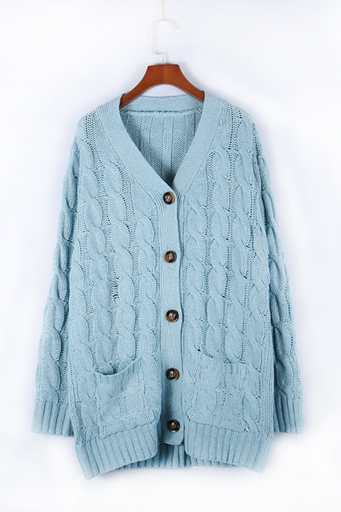 Casual Solid Patchwork Buckle Cardigan Collar Tops