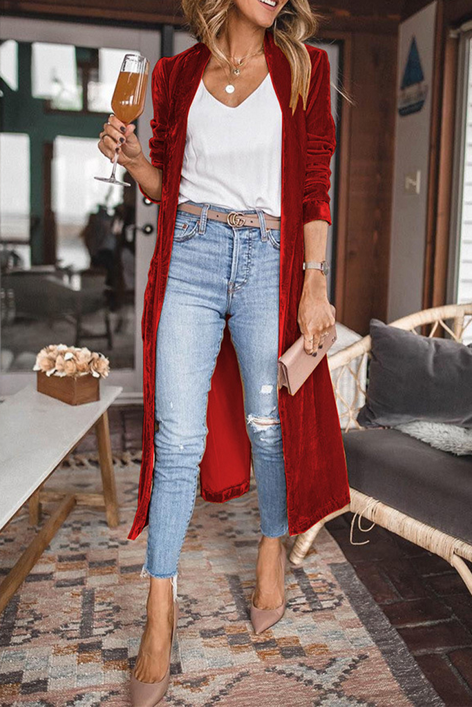 Casual Solid Patchwork Cardigan Collar