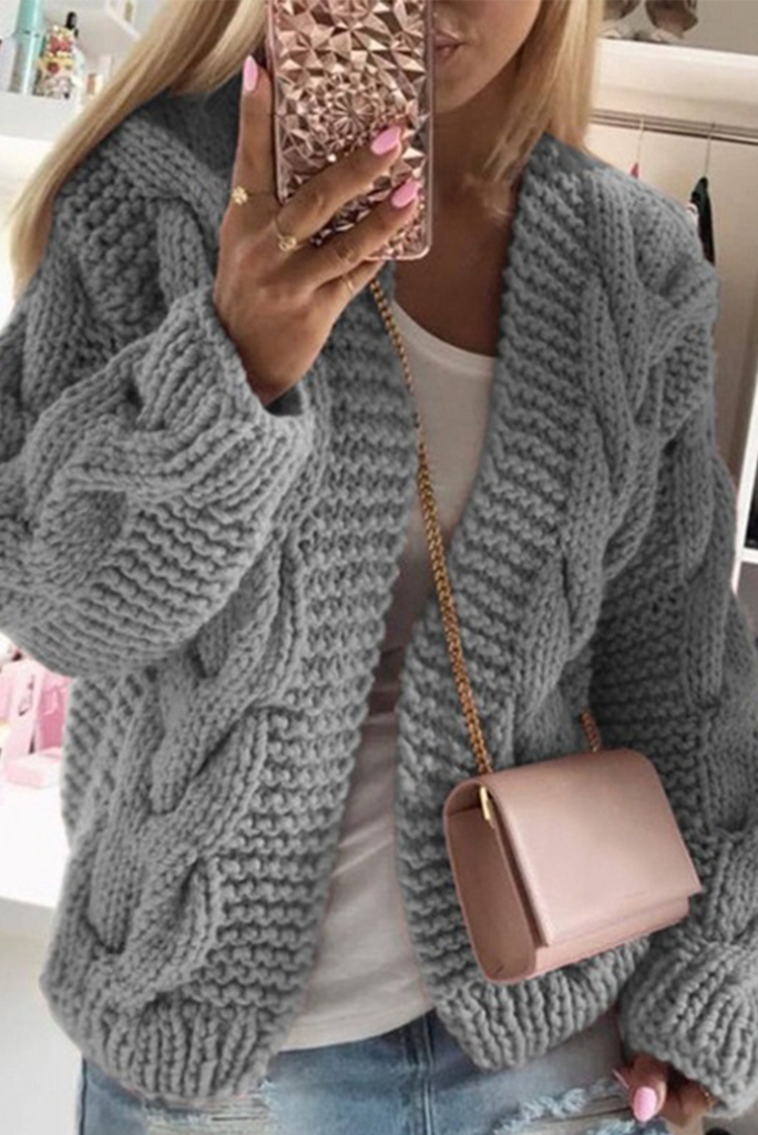 Casual Solid Patchwork Cardigan Collar Tops