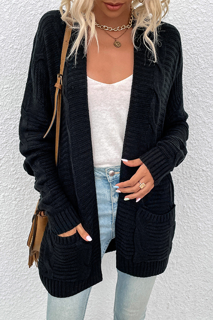 Fashion Solid Patchwork Cardigan Collar Tops