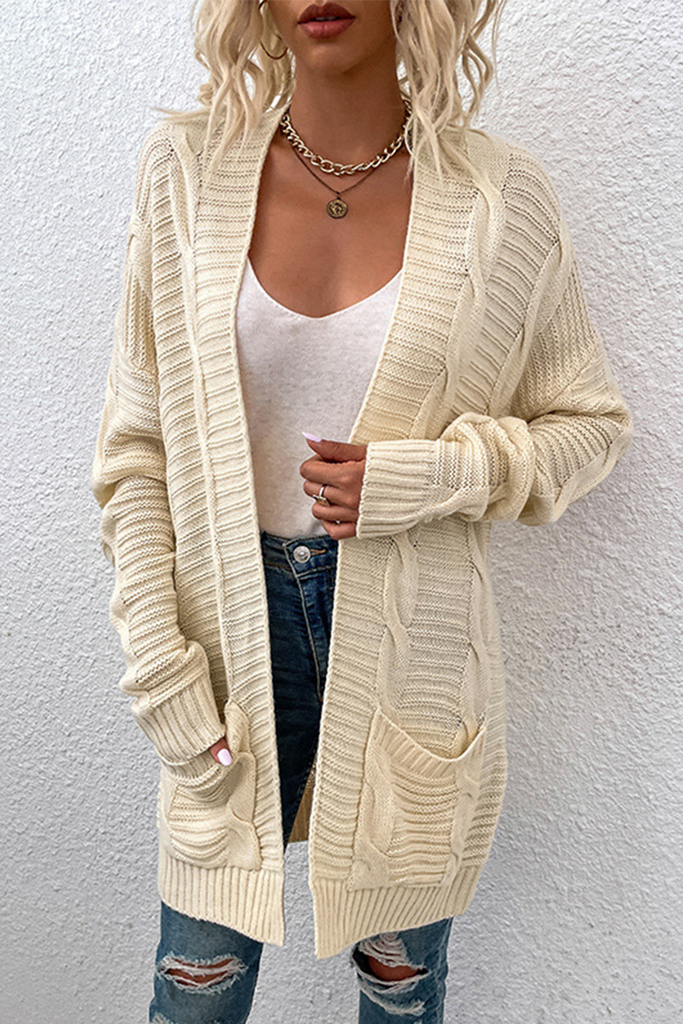 Fashion Solid Patchwork Cardigan Collar Tops