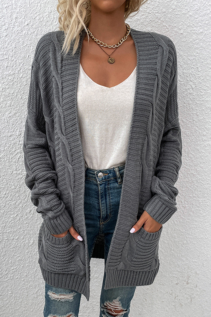 Fashion Solid Patchwork Cardigan Collar Tops