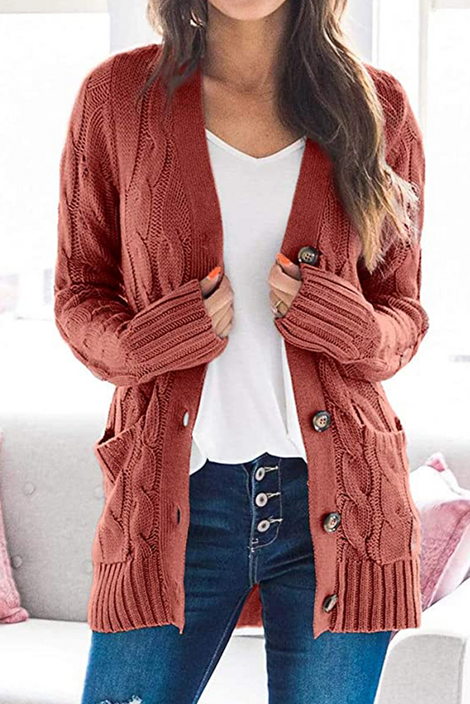 Fashion Solid Patchwork Cardigan Collar Tops