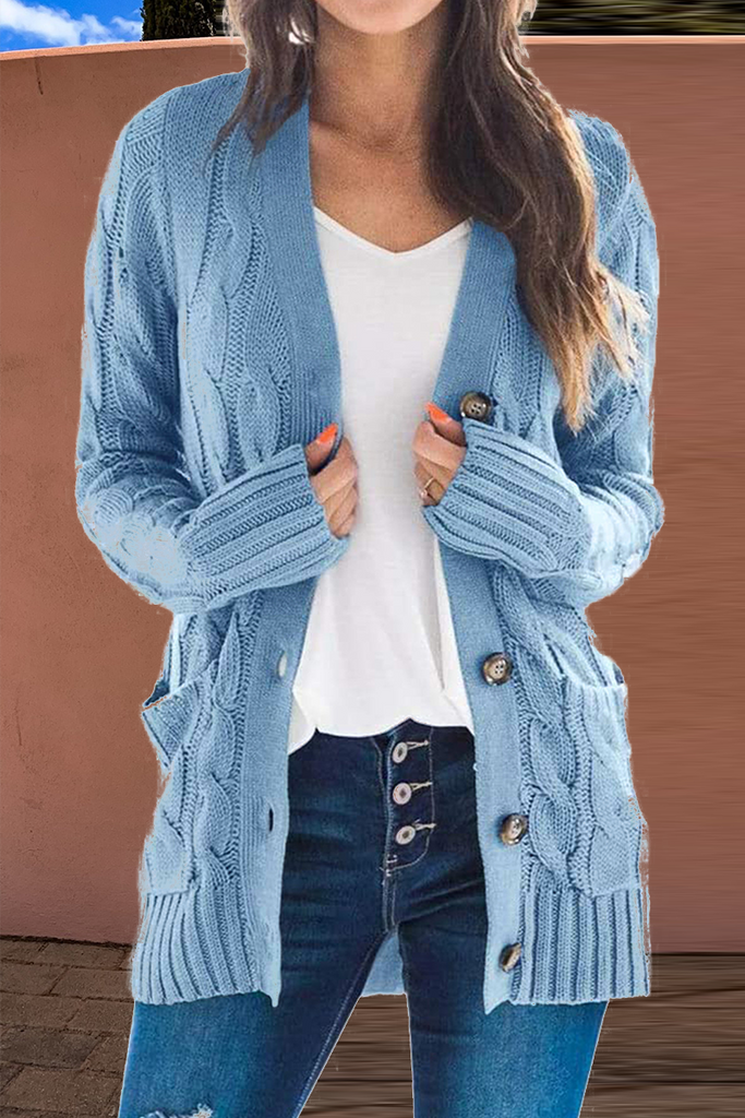 Fashion Solid Patchwork Cardigan Collar Tops