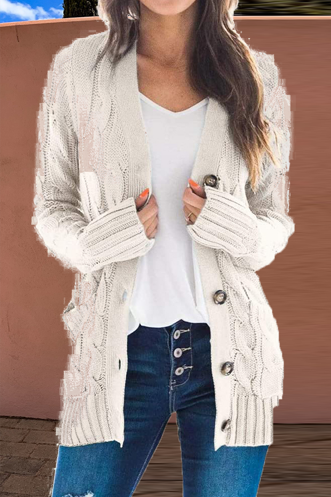 Fashion Solid Patchwork Cardigan Collar Tops