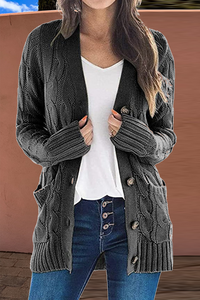 Fashion Solid Patchwork Cardigan Collar Tops