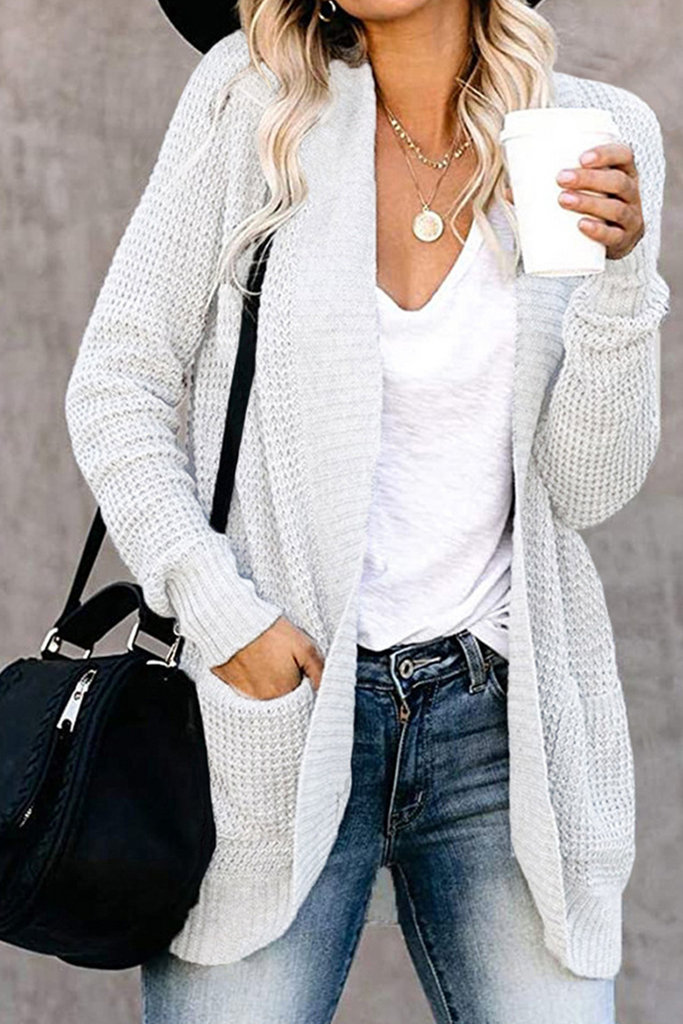 Casual Solid Patchwork Cardigan Collar Tops