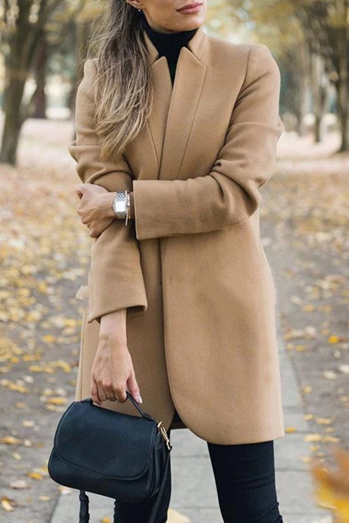 Casual Long Sleeve Regular Sleeve Solid Coats