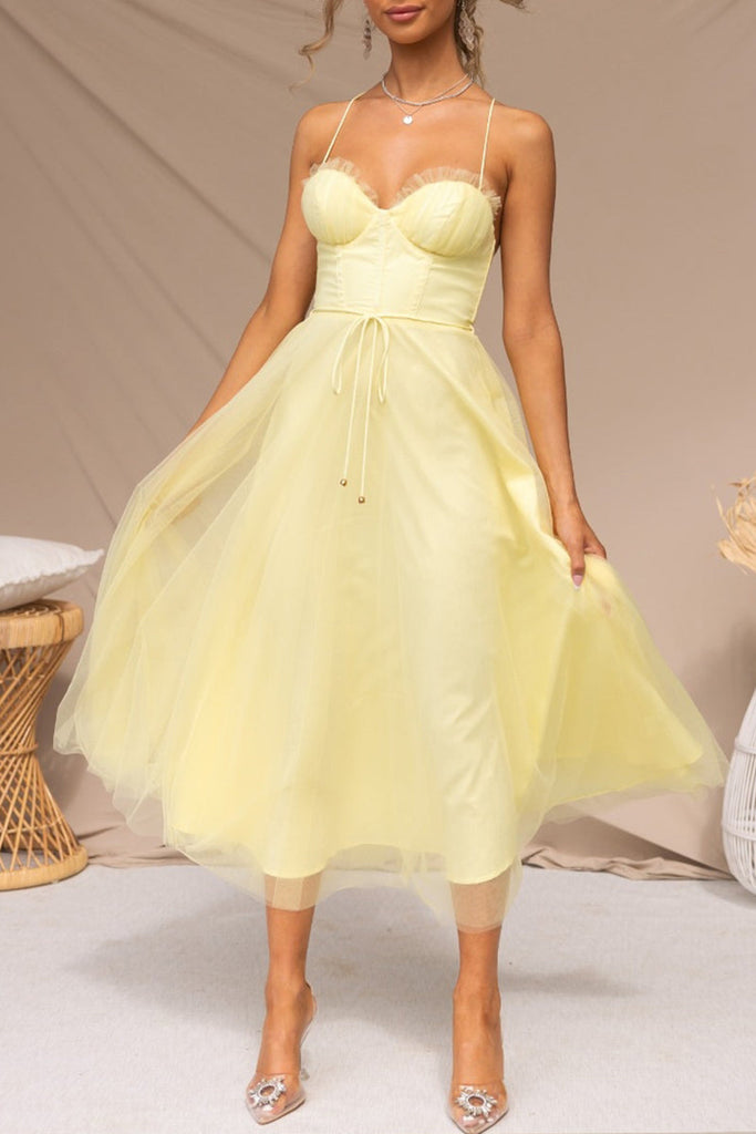 Sweet Elegant Solid Solid Color V Neck Princess Dresses