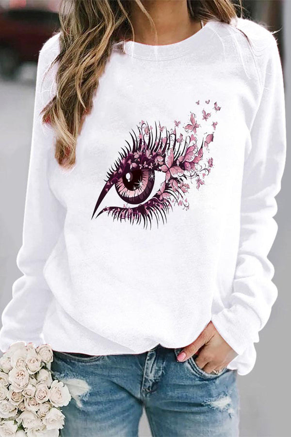 Casual Eyes Printed O Neck Tops