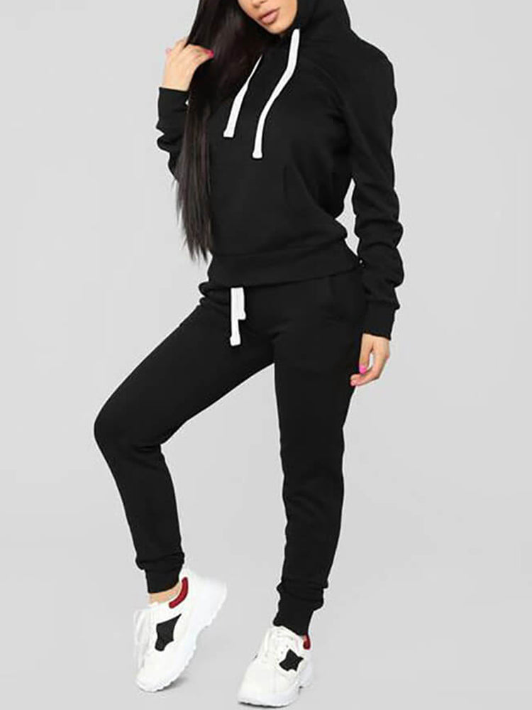 2 Piece Long Sleeve Hooded Sweatshirt+Sweatpants Tiynon