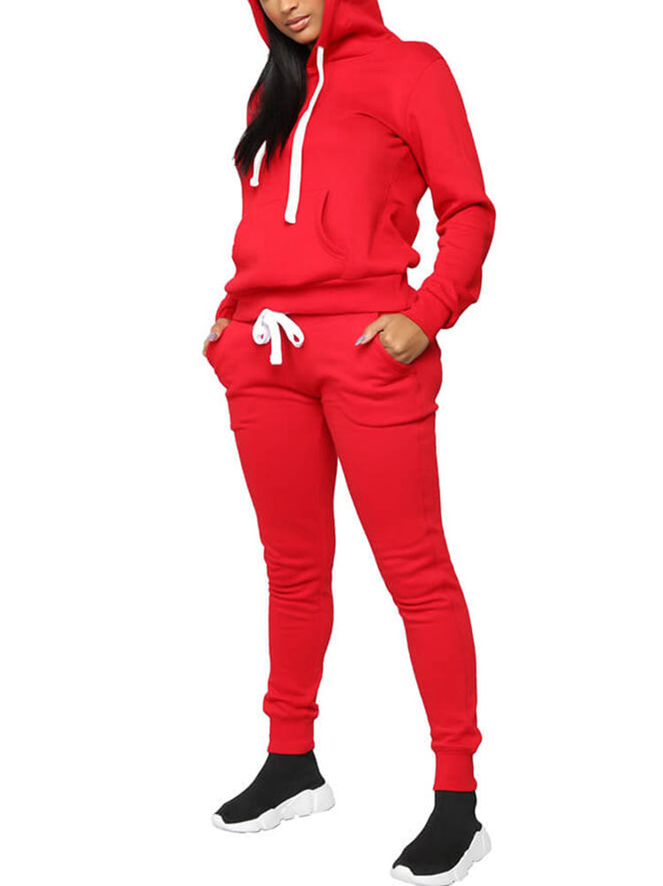 2 Piece Long Sleeve Hooded Sweatshirt+Sweatpants Tiynon