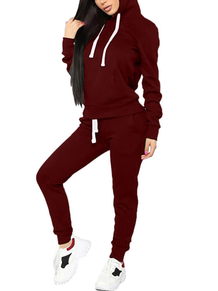 2 Piece Long Sleeve Hooded Sweatshirt+Sweatpants Tiynon