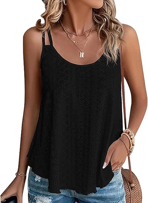 Sleeveless Cami Spaghetti Strap Scoop Tank Top