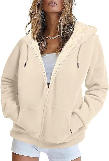 Fleece Zip Up Lined Hoodie