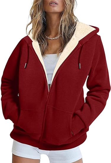 Fleece Zip Up Lined Hoodie