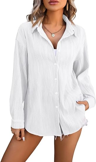 Solid Color Button Down Long Sleeve Shirts