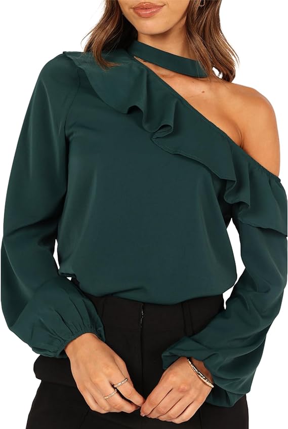 Long Sleeve Ruffle Puff Sleeve Top