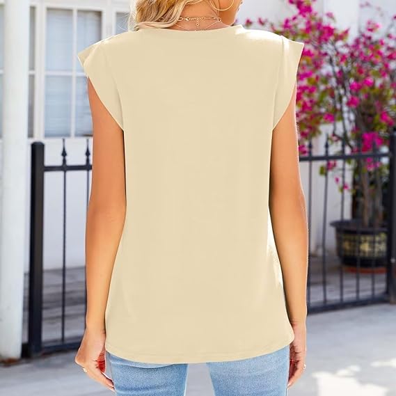 V Neck Loose Fit Sleeve Tank Top