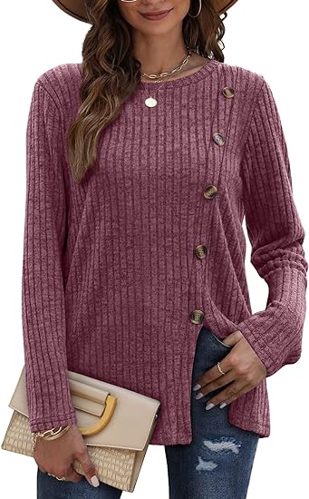 Long Sleeve Crew Neck Tunic Top