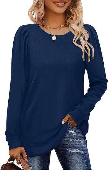 Solid Color Ruched Long Sleeve Top