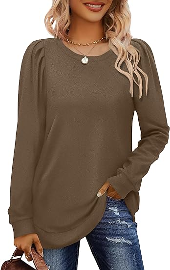 Solid Color Ruched Long Sleeve Top