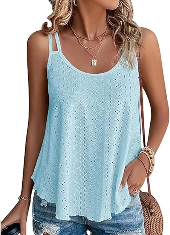 Sleeveless Cami Spaghetti Strap Scoop Tank Top