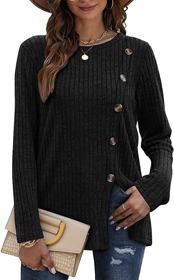 Long Sleeve Crew Neck Tunic Top