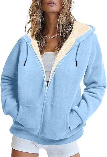 Fleece Zip Up Lined Hoodie