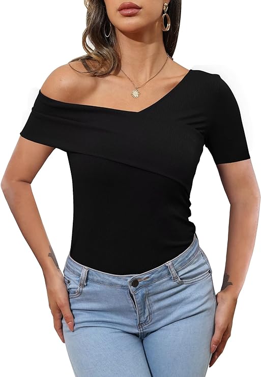 Cold Shoulder Ribbed Knit Top