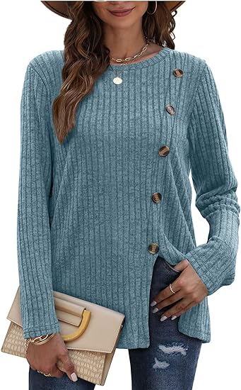 Long Sleeve Crew Neck Tunic Top