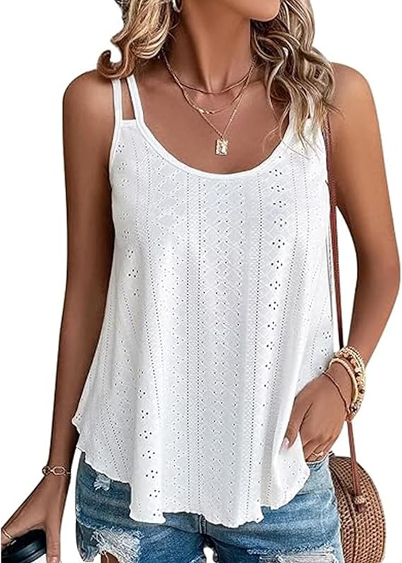 Sleeveless Cami Spaghetti Strap Scoop Tank Top