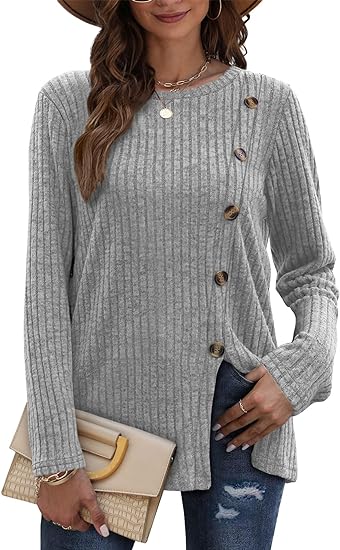 Long Sleeve Crew Neck Tunic Top