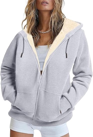 Fleece Zip Up Lined Hoodie