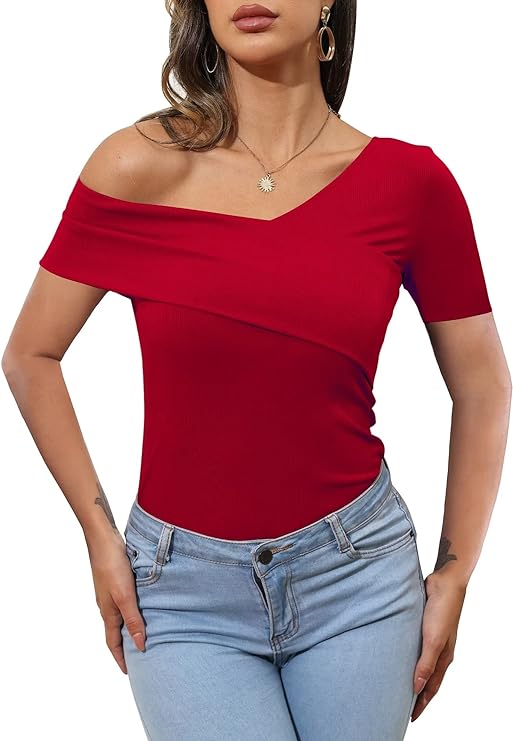 Cold Shoulder Ribbed Knit Top