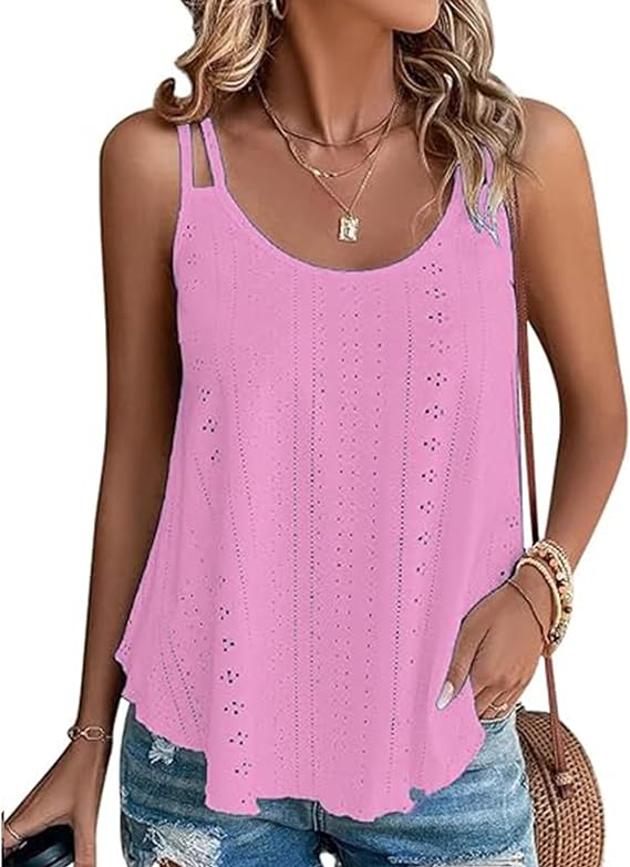 Sleeveless Cami Spaghetti Strap Scoop Tank Top