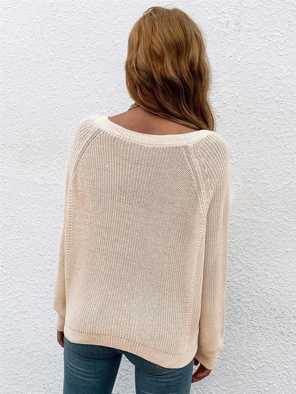 Long Sleeve Ribbed Knit Sweater