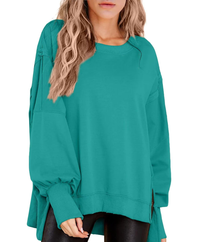 Crew Neck Long Sleeve Pullover Top