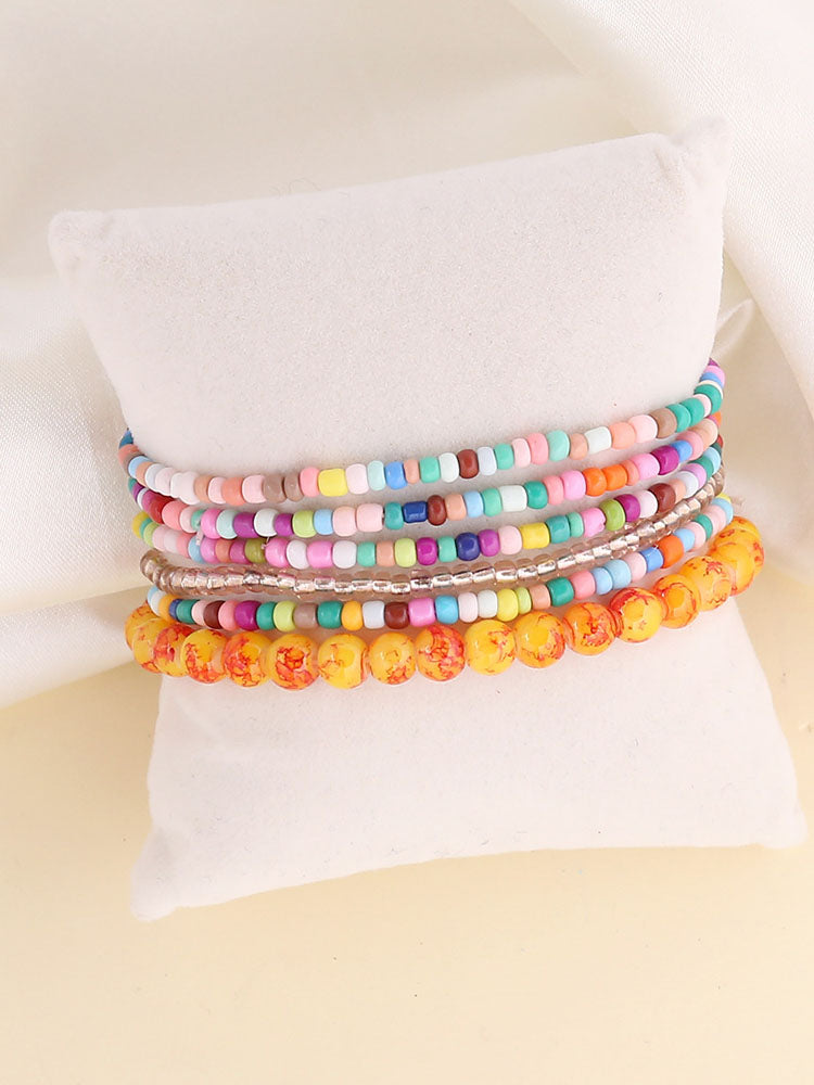 Boho Multilayer Multicolor Beads Bracelets Sets Tiynon