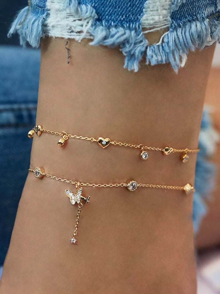 Butterfly Pendant Chain Anklets Tiynon