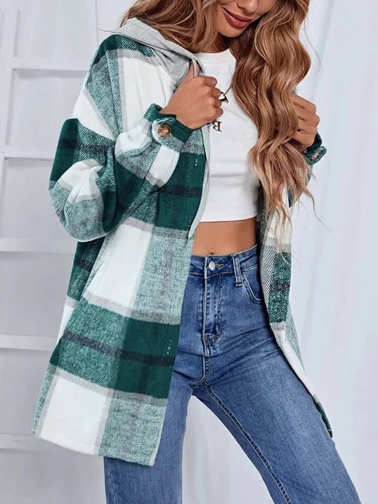 Casual  Long Sleeve  Flannel Plaid Shirts Tiynon