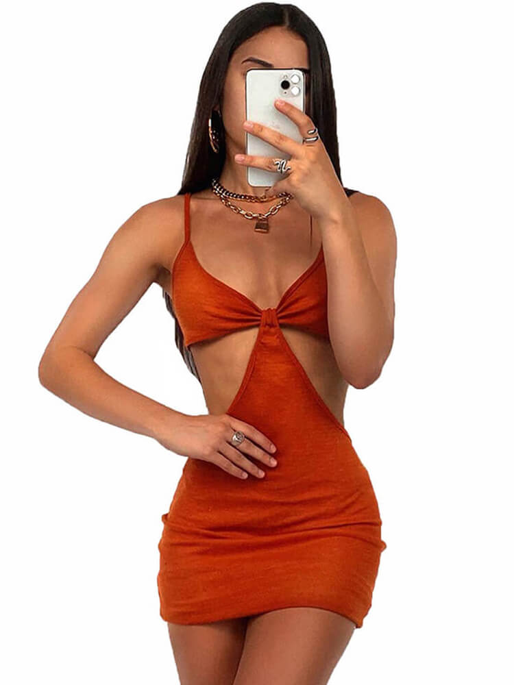 Casual Summer Halter Neck Backless Mini Dresses Tiynon