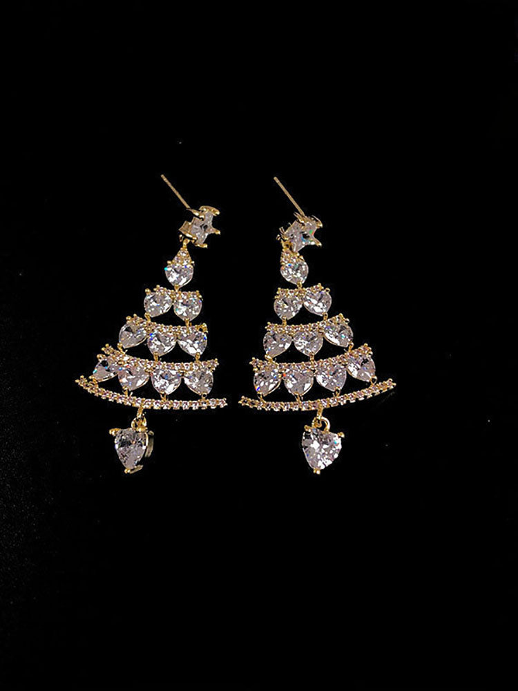 Charm Rhinestone Pendant Earrings Tiynon