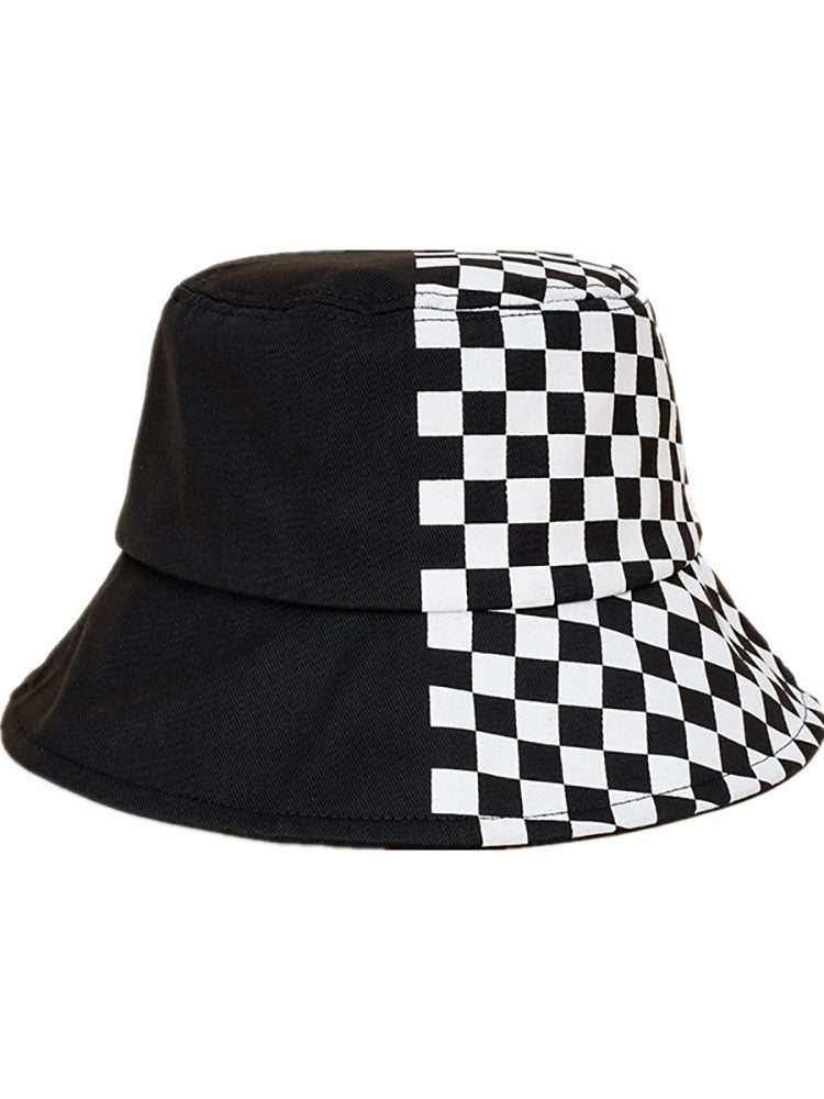 Checkerboard Patchwork Bucket Hat Tiynon