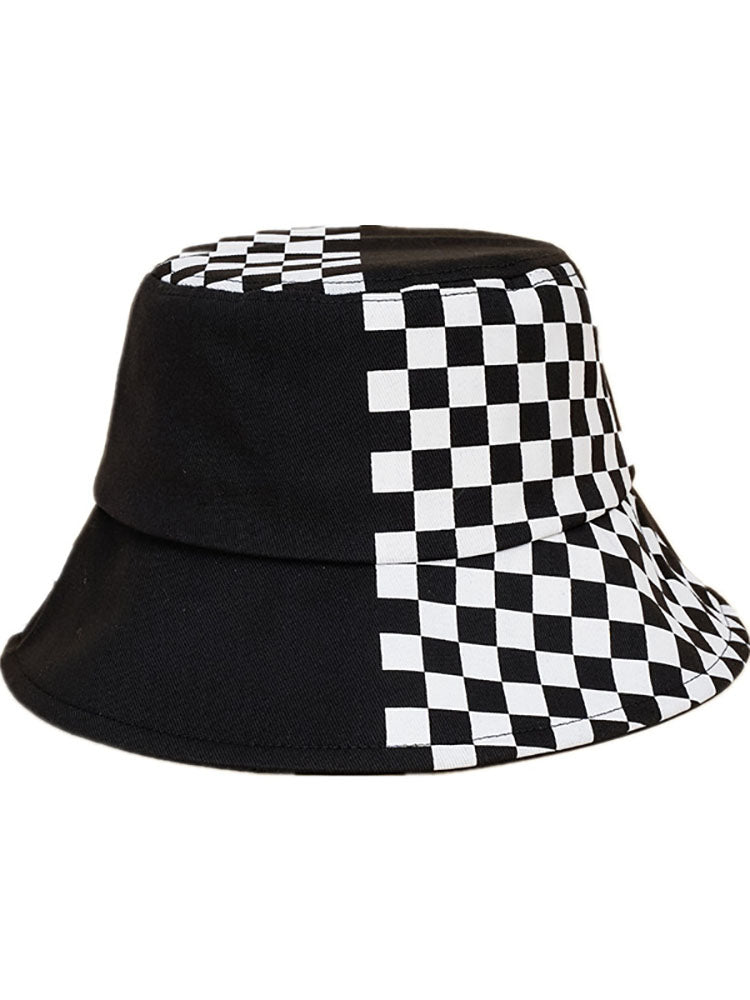 Checkerboard Patchwork Bucket Hat Tiynon