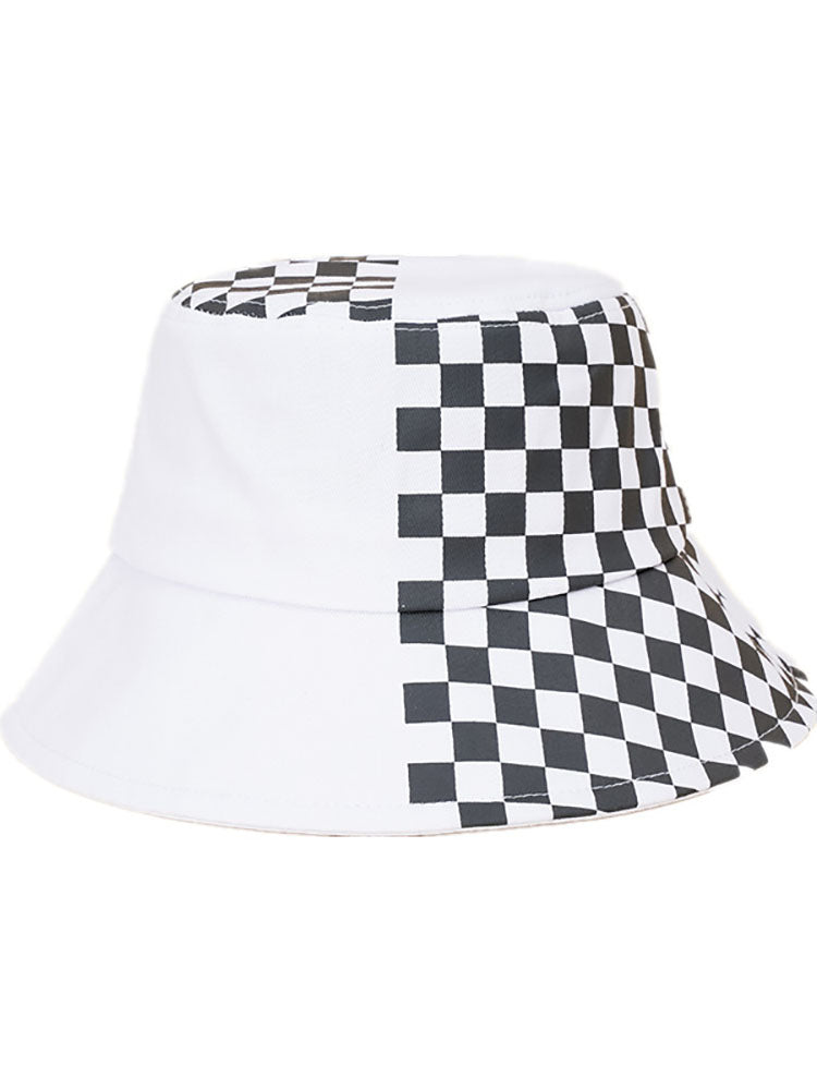 Checkerboard Patchwork Bucket Hat Tiynon