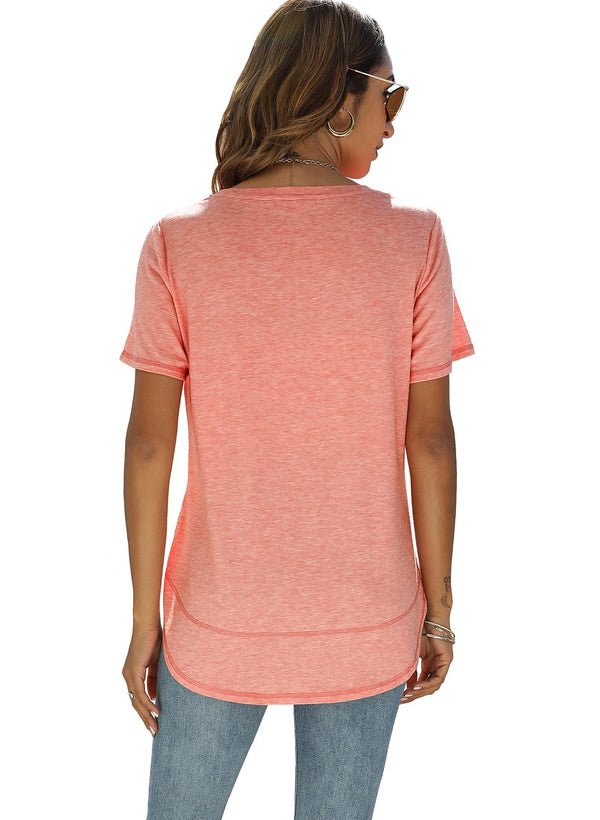 Short Sleeve Crewneck Side Split Top